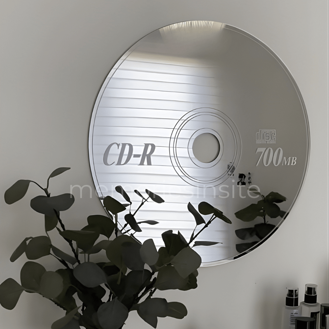 CD Disc Design Acrylic Mirror — Modern Round Wall Mirror - Memories InsiteCD-R DISC ACRYLIC MIRROR- 8*8 INCH